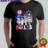Dallas sports teams Texas Rangers & Dallas Cowboys players signatures shirt