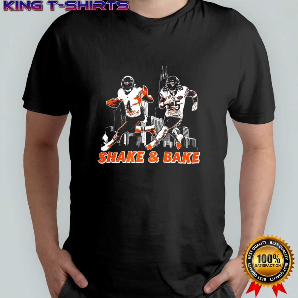 D’Andre Swift and Kyle Monangai Chicago Bears shake and bake skyline shirt