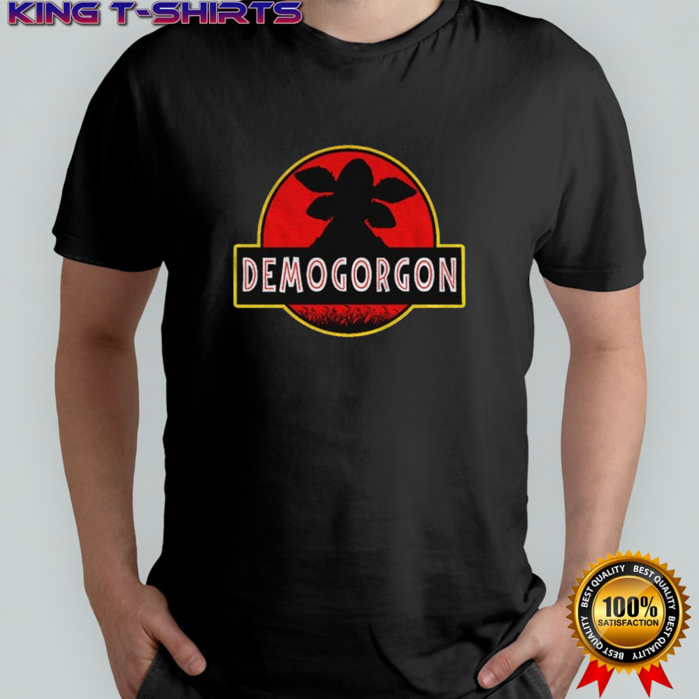 Demogorgon Jurassic Park Stranger Things logo shirt