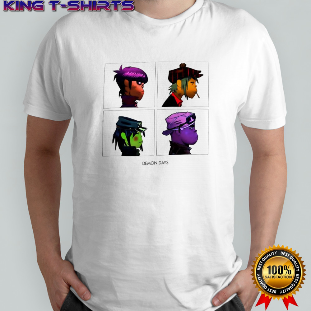 Demon Days Gorillaz band four animated members graphic shirt