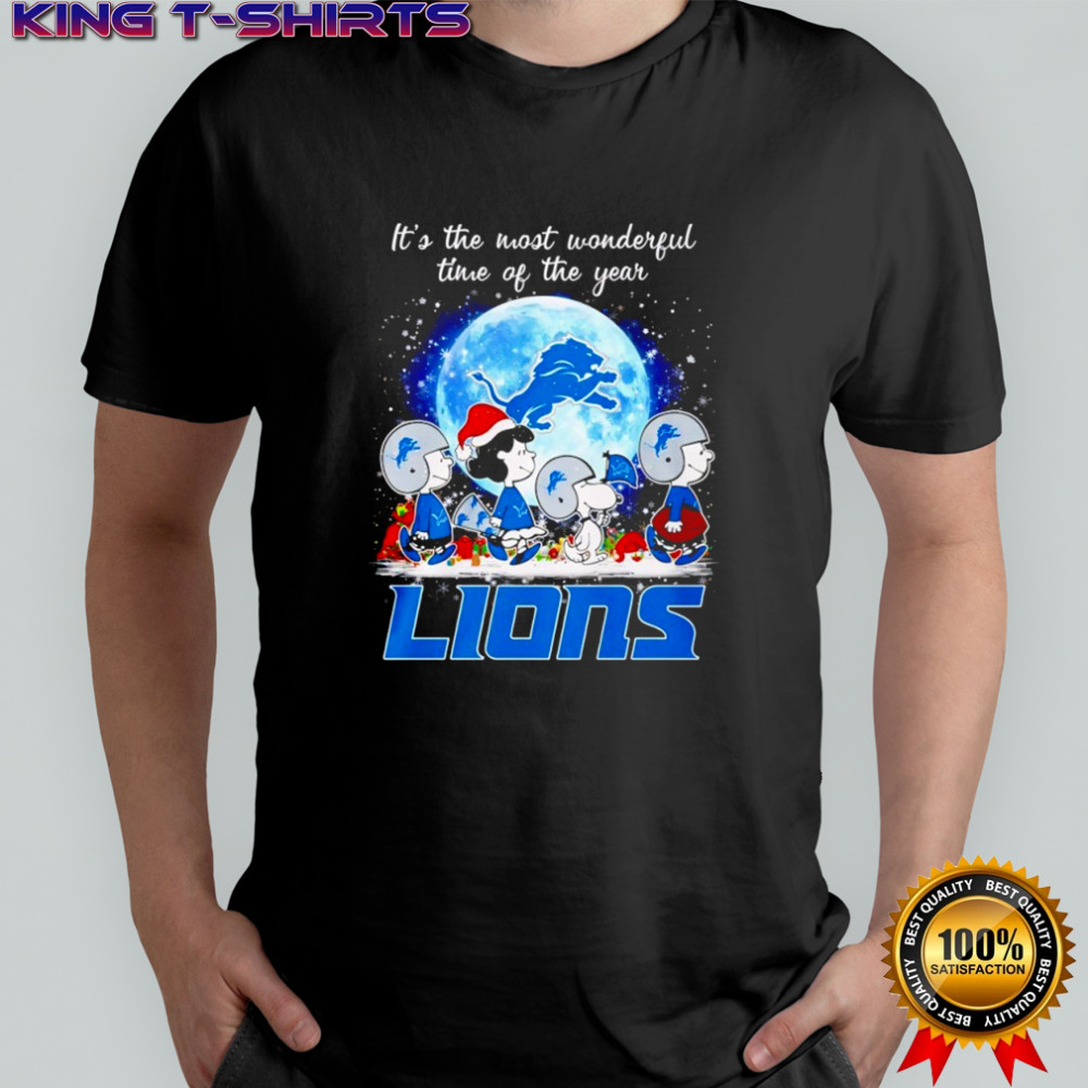 Detroit Lions x Snoopy Peanuts Christmas It’s the most wonderful time of the year shirt