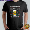 Door Bumper Clear ish beer mug with headphones and Christmas lights shirt