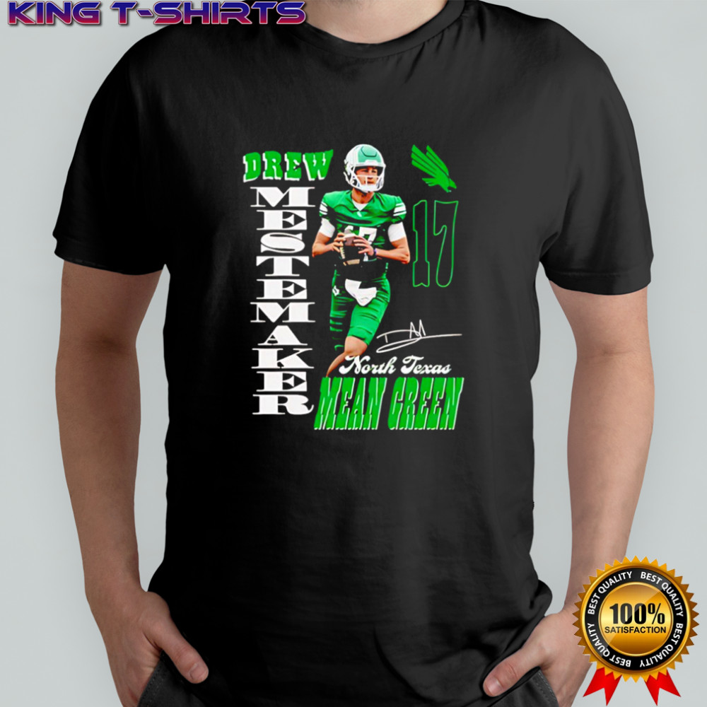 Drew Mestemaker North Texas Mean Green football signature shirt