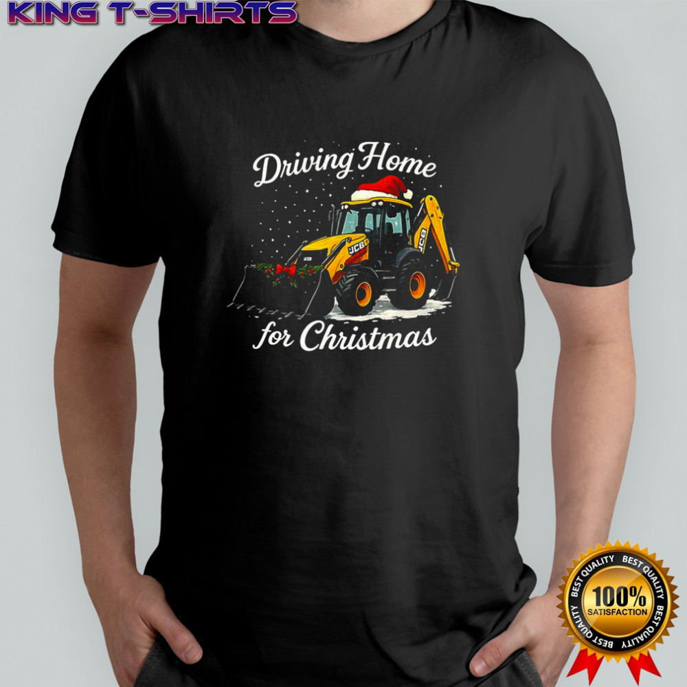 Driving home for Christmas JCB excavator-loader shirt