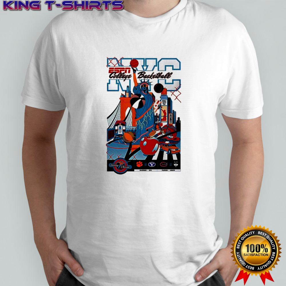 ESPN College Basketball Clemson vs BYU and Florida vs. UConn Jim V classic shirt