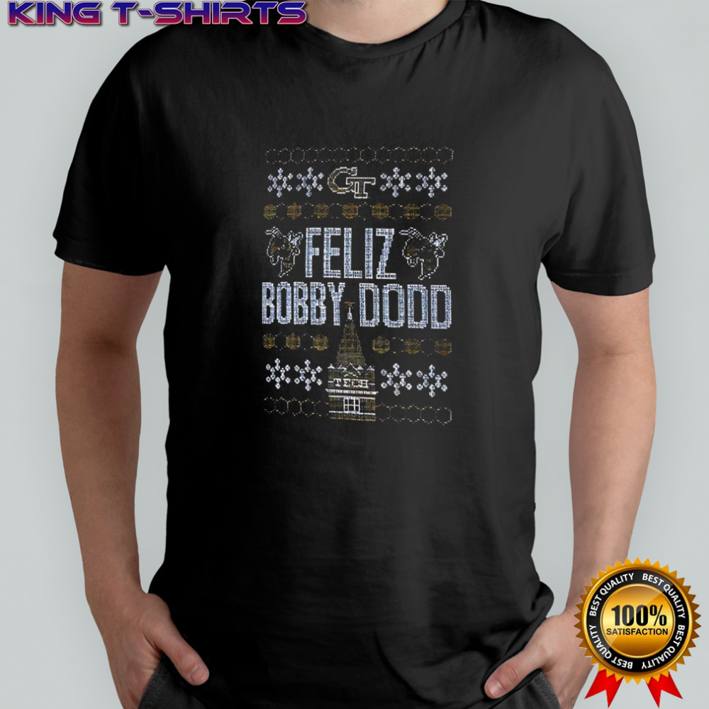 Feliz bobby dodd Georgia Tech Yellow Jackets Ugly Christmas shirt