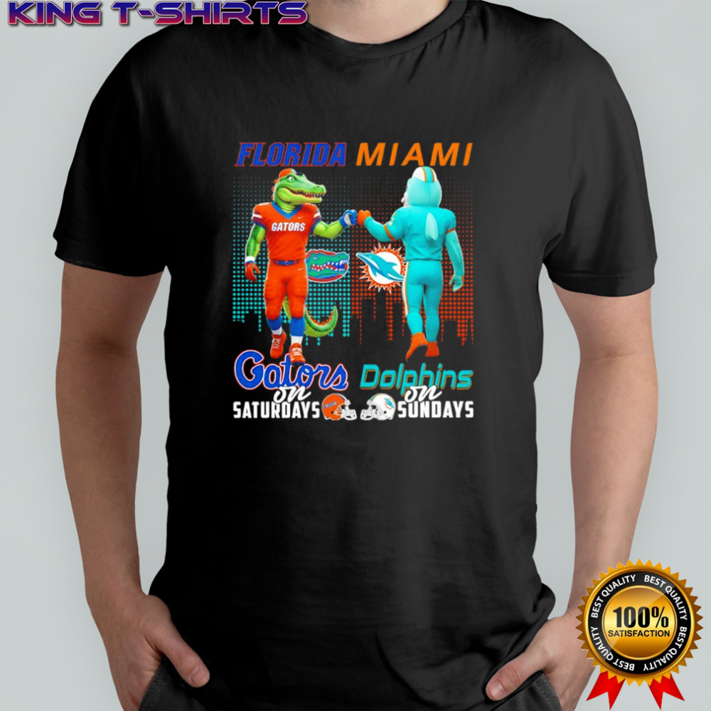 Florida Gators on Saturdays x Miami Dolphins on Sundays Mascot shirt