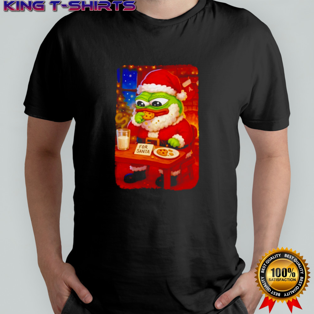 Frog Santa eat cookies Christmas shirt