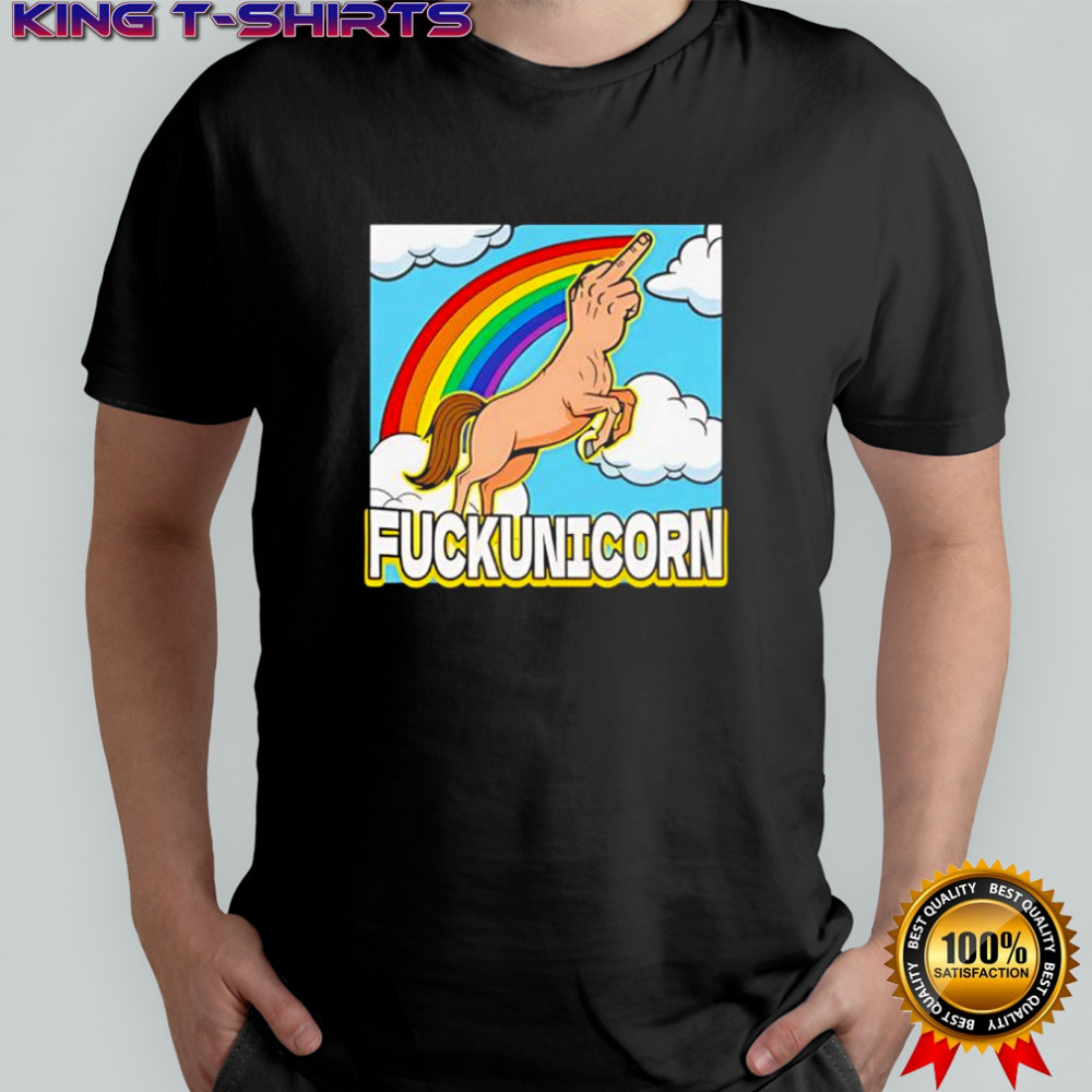 Fuckunicorn Unicorn rainbow graphic shirt