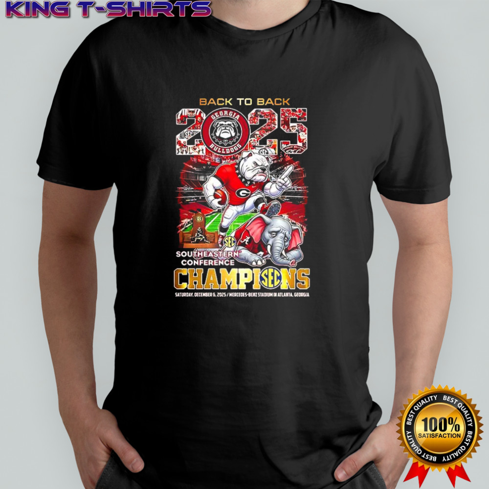 Georgia Bulldogs beat Alabama Crimson Tide SEC Champions 2025 Back2Back Victory mascot shirt