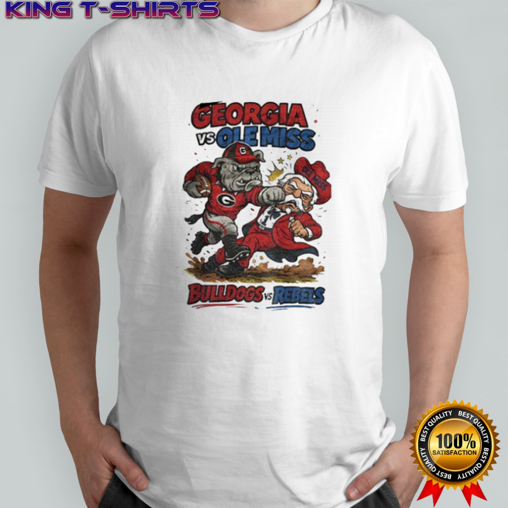 Georgia Bulldogs vs. Ole Miss Rebels Retro Rivalries Football Artwork CFP shirt