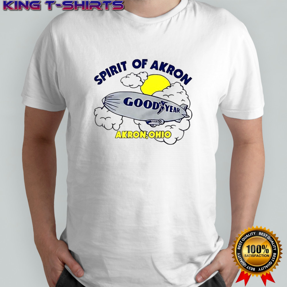 Goodyear blimp spirit of Akron Ohio cartoon shirt