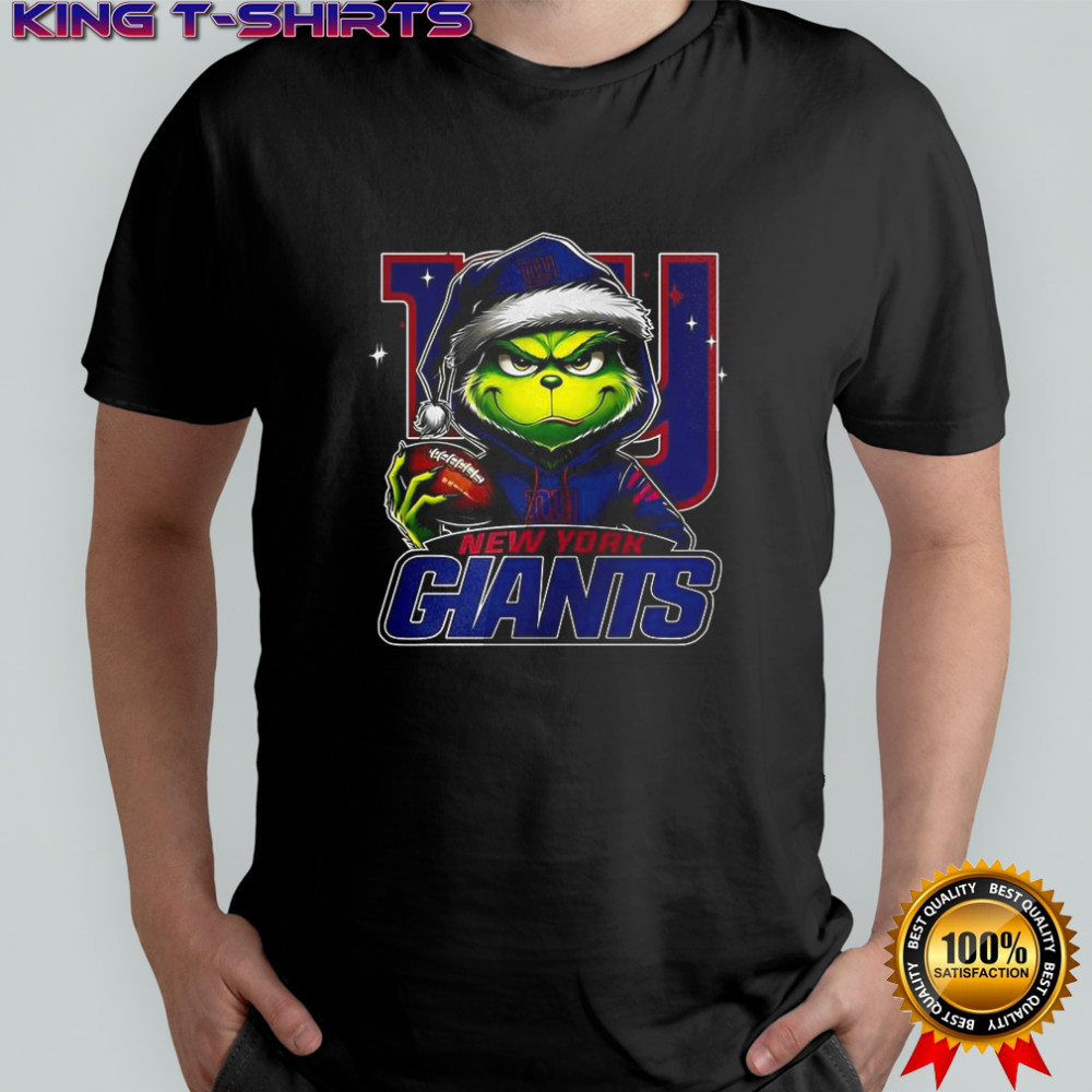 Grinch Santa hat X New York Giants NFL Christmas shirt