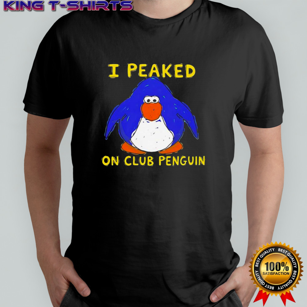 I Peaked on Club Penguin graphic shirt