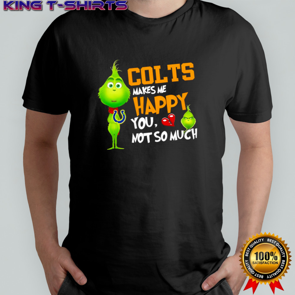 Indianapolis Colts Makes Me Happy You Not So Much Grinch Football Christmas Shirt
