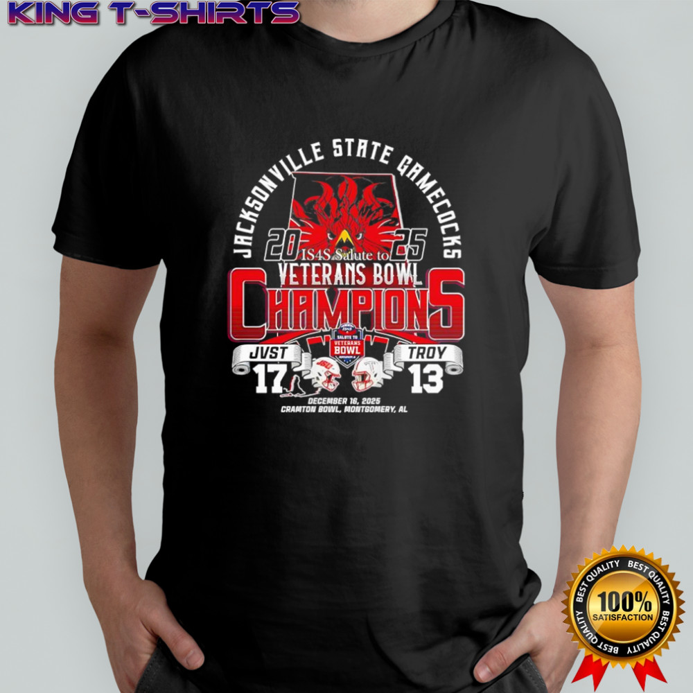 Jacksonville State Gamecocks 2025 IS4S Salute to Veterans Bowl Champions shirt