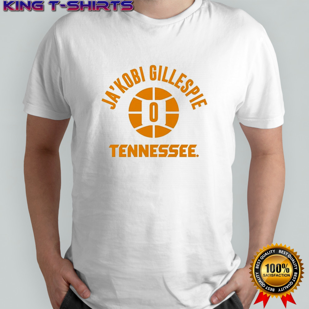 Ja’Kobi Gillespie Tennessee Volunteers basketball name and number 0 ball shirt