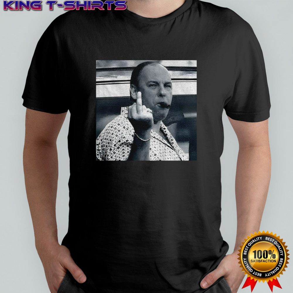 James Gandolfini middle finger The Sopranos cast Mafia TV Show lover shirt