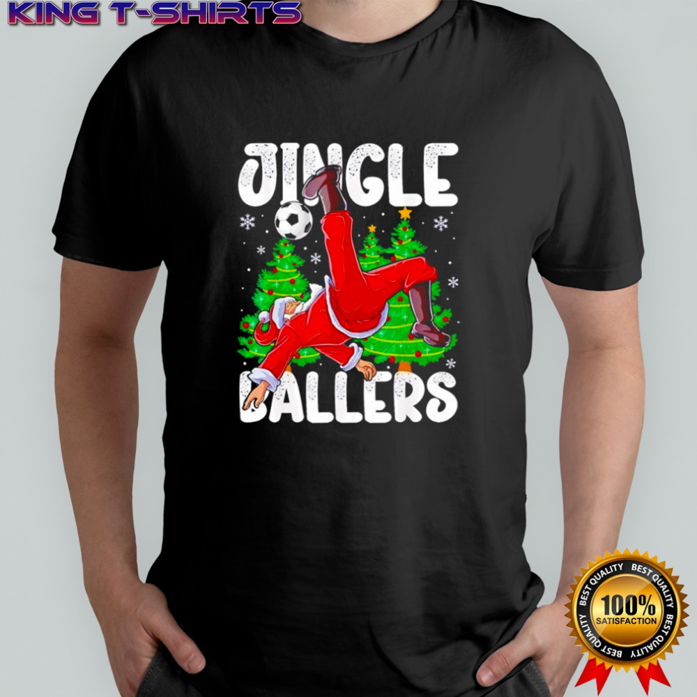 Jingle Ballers Santa Football Christmas Soccer Plaid Shirt