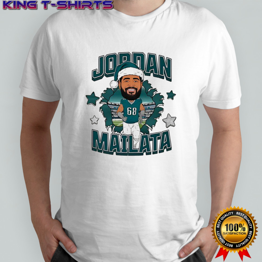 Jordan Mailata Santa hat Philadelphia Eagles football inside me Christmas shirt