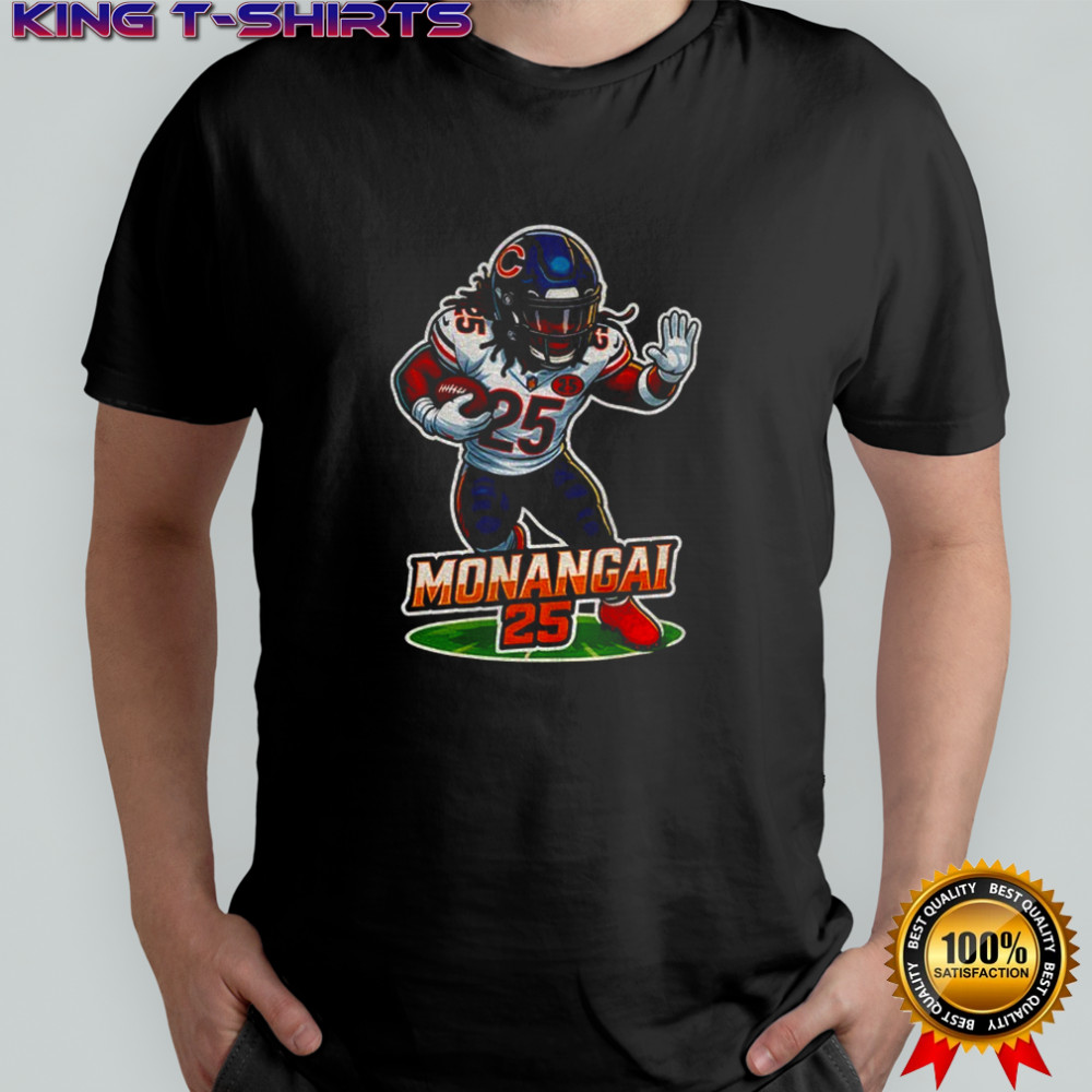 Kyle Monangai bears cartoon caricature Chicago Bears Football shirt