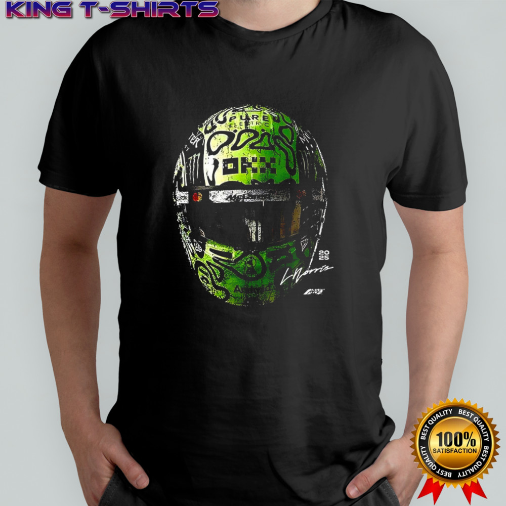 Lando McLaren F1 2025 helmet signature shirt