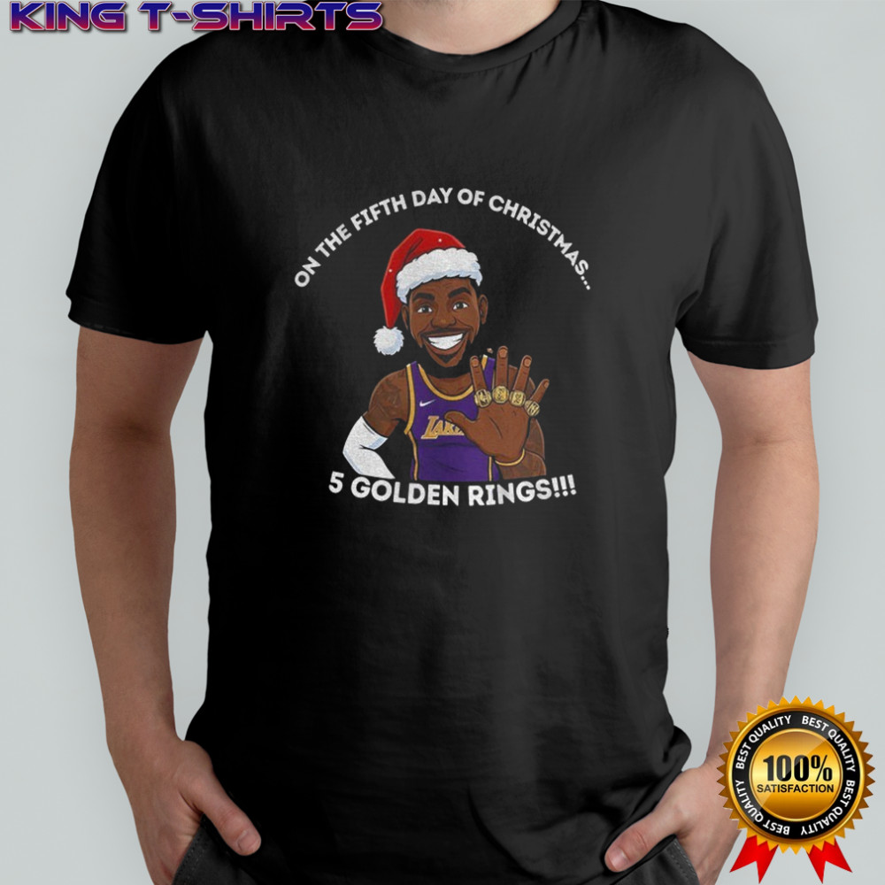 Lebron James 5 Golden Rings On the fifth day of Christmas shirt