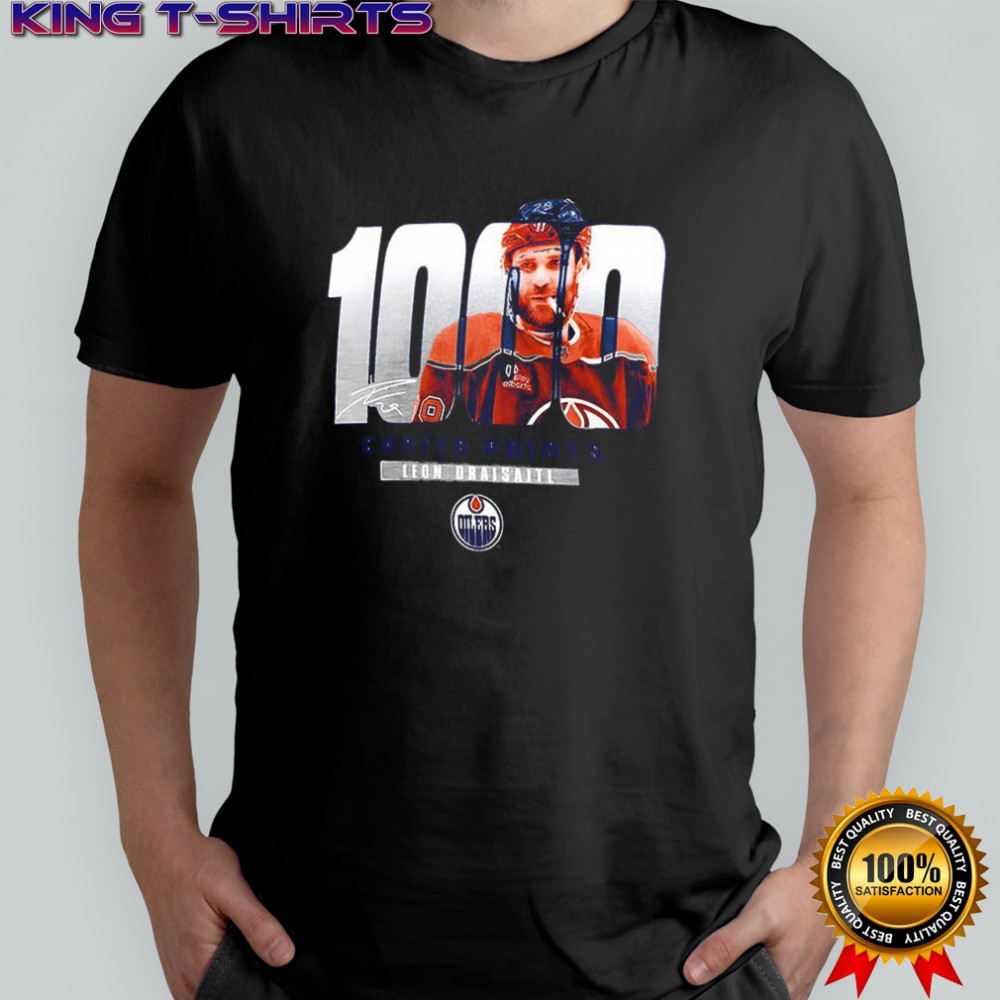 Leon Draisaitl Edmonton Oilers 1000 Career Points signature shirt