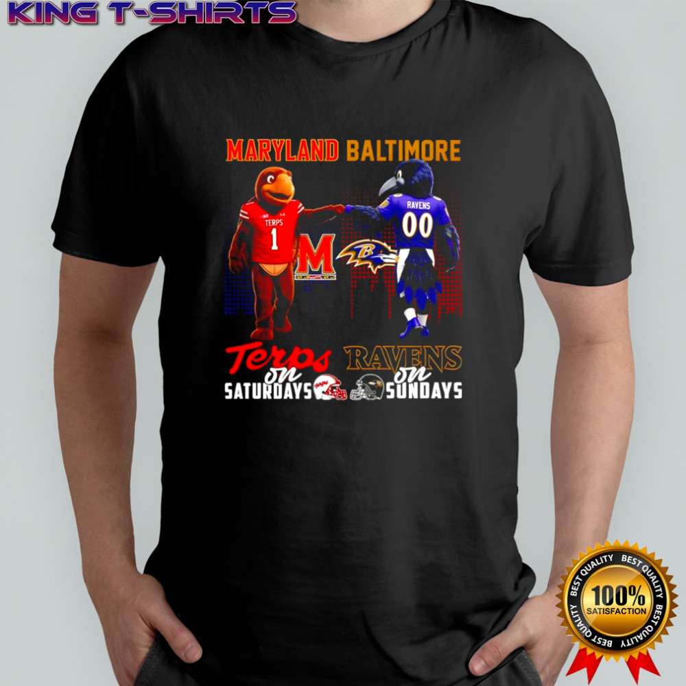 Maryland Terrapins Saturdays x Baltimore Ravens on Sundays Mascot shirt