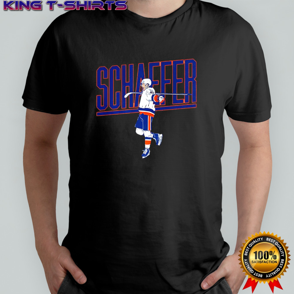 Matthew Schaefer New York Islanders ice hockey name pose shirt