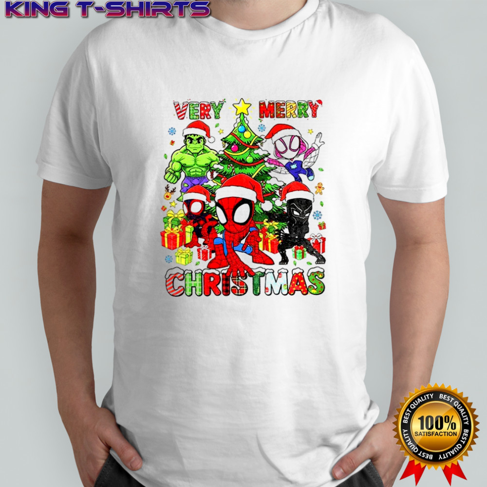 Mavel Very Merry Christmas Spidey And His Amazing Friends The Avengers shirt