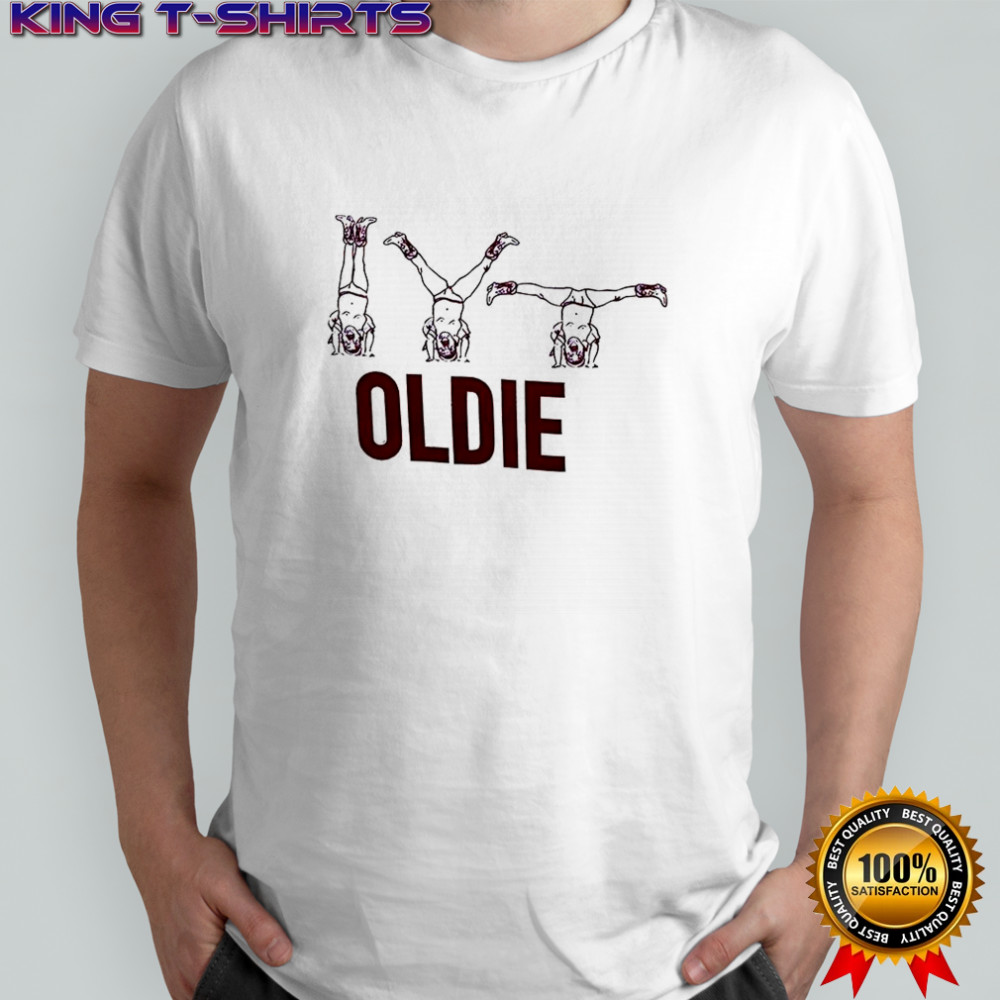 Max Domi wearing Oldie handstand position shirt