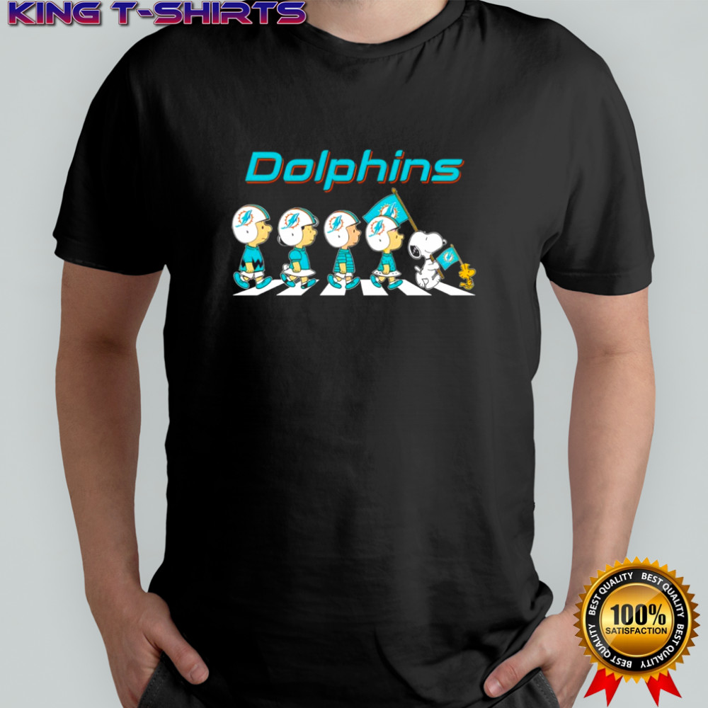 Miami Dolphins x Peanuts Snoopy Abbey Road shirt