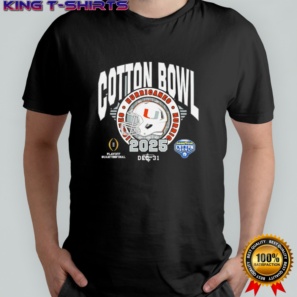 Miami Hurricanes 2025 Cotton Bowl helmets shirt