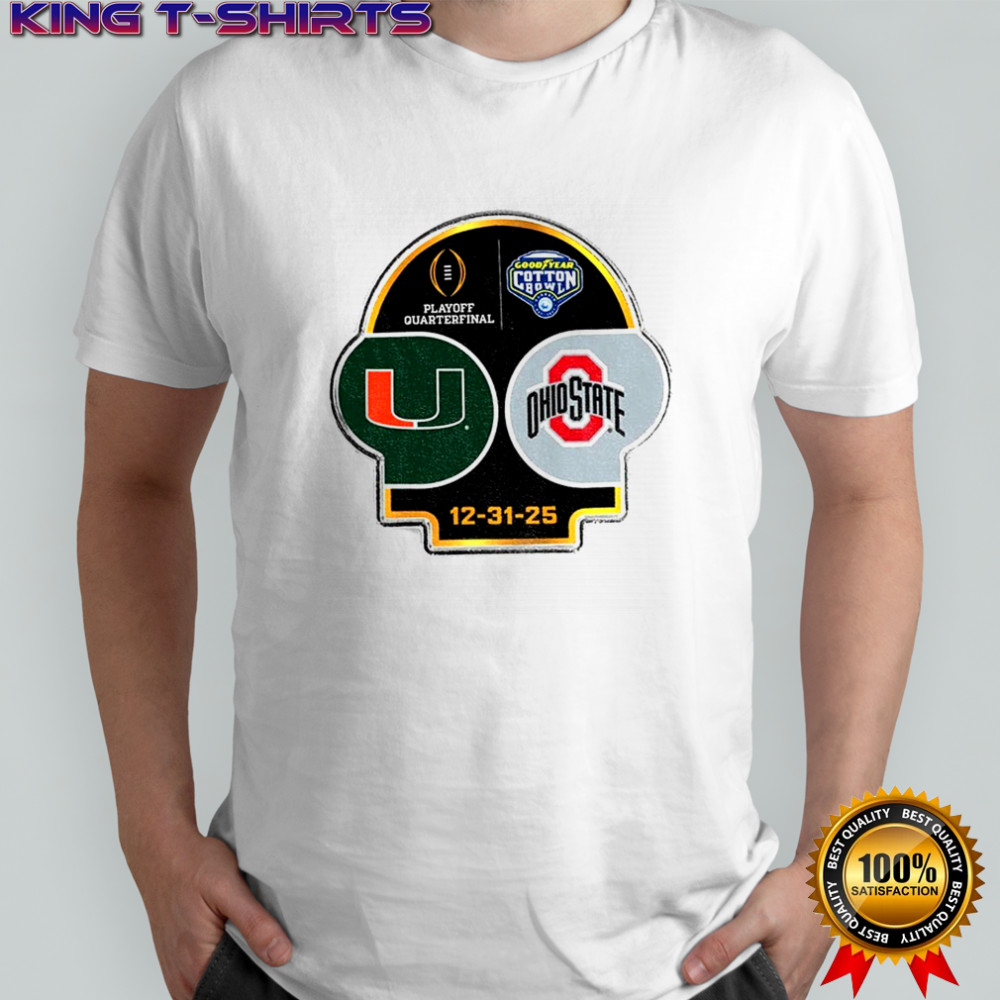 Miami Hurricanes 2025 Cotton Bowl Playoff Helmet 12-31-25 shirt