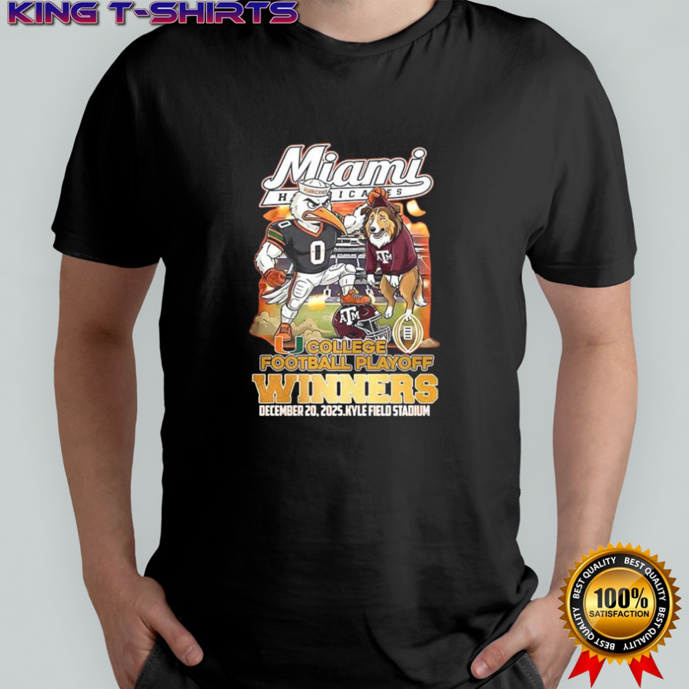 Miami Hurricanes College Football Playoff 2025 winner first round Kyle Field stadium mascot shirt