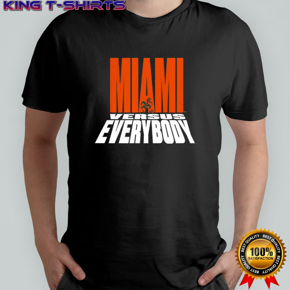 Miami Hurricanes football Miami versus everybody mascot silhouette shirt