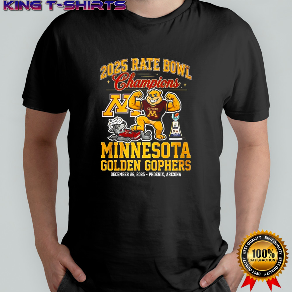 Minnesota Golden Gophers 2025 mascot Rate Bowl Champions shirt