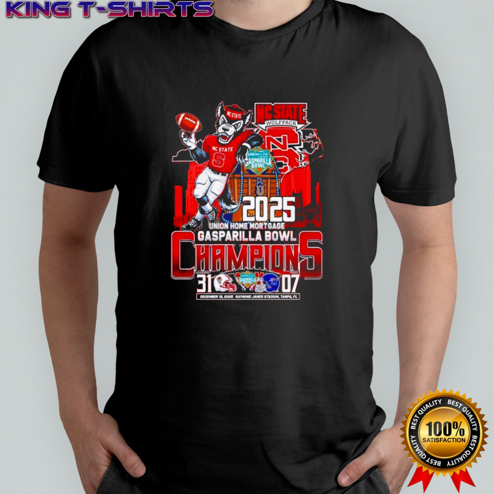 NC State Wolfpack Gasparilla Bowl 2025 Champions Celebrating shirt