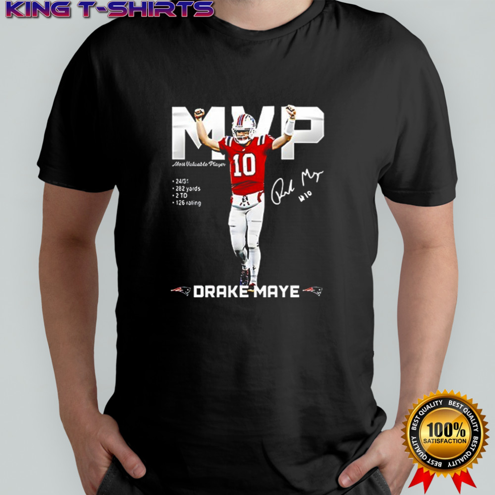 New England Patriots Drake Maye MVP most valuable player signature logo shirt
