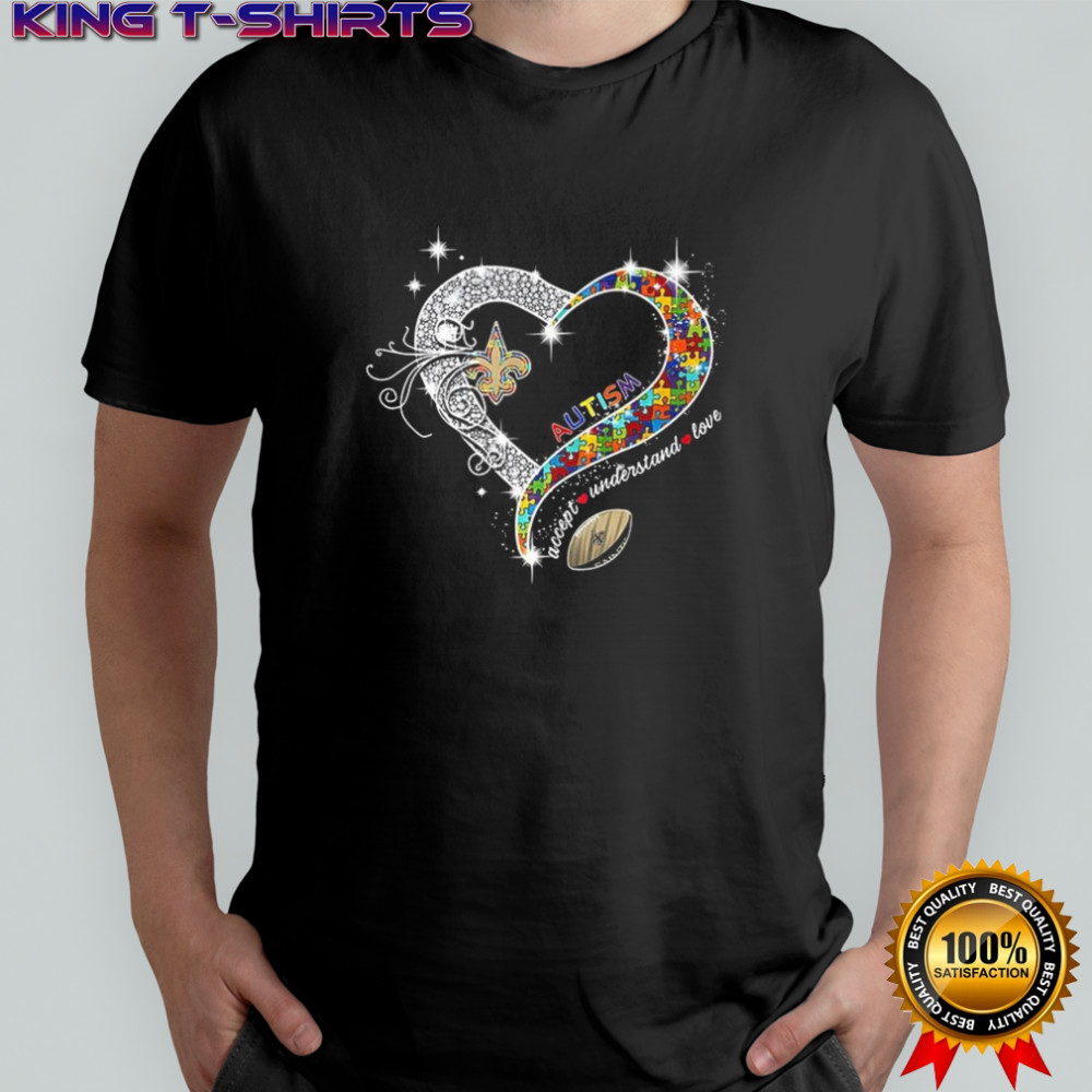 New Orleans Saints Diamond Autism accept understand love shirt