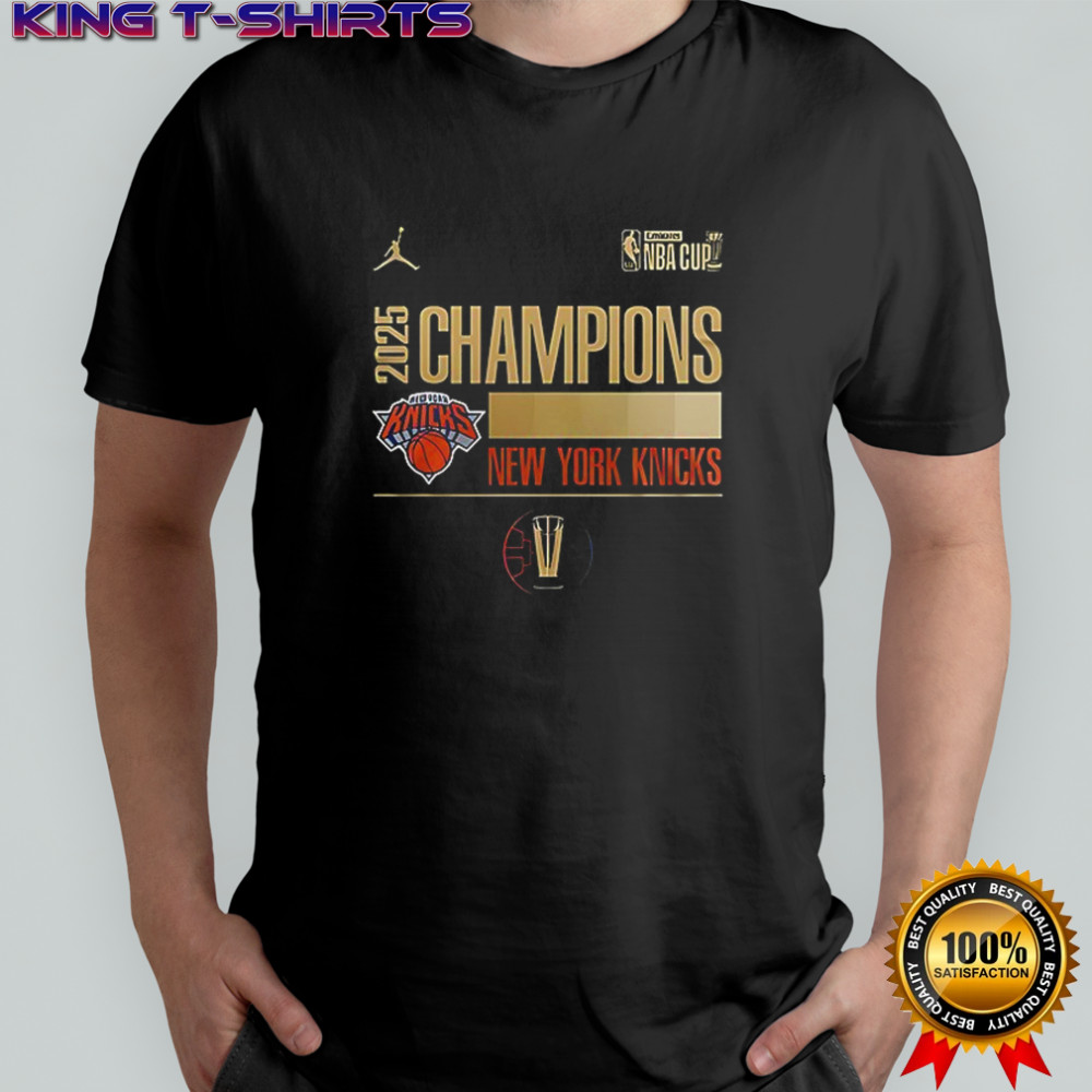 New York Knicks 2025 Emirates NBA Cup Champions forever Graphic T-Shirt