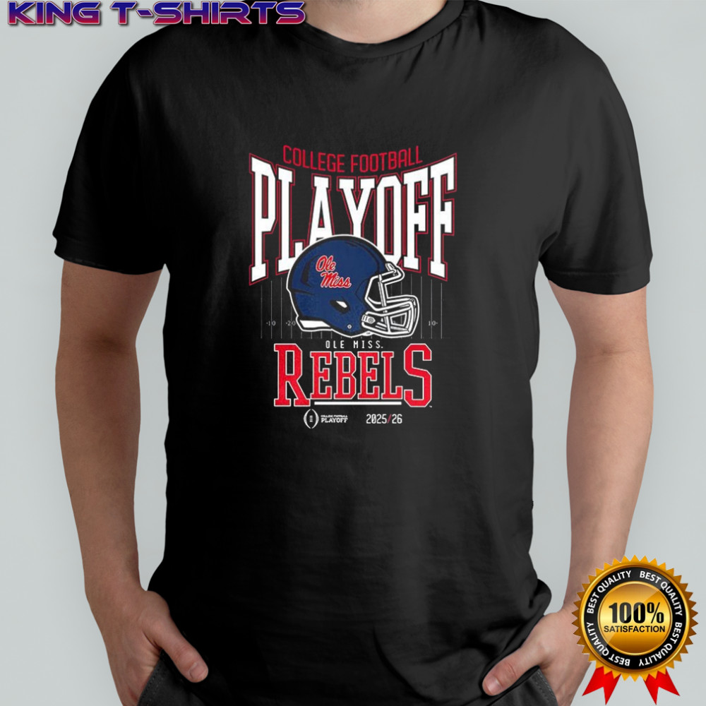 Ole Miss Rebels NCAA 2025 2026 College Football Playoff curved helmet shirt