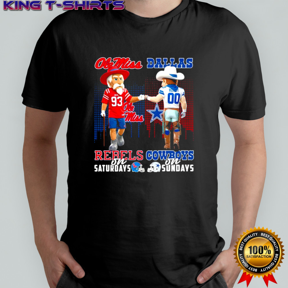 Ole Miss Rebels on Saturdays x Dallas Cowboys on Sundays Mascot shirt