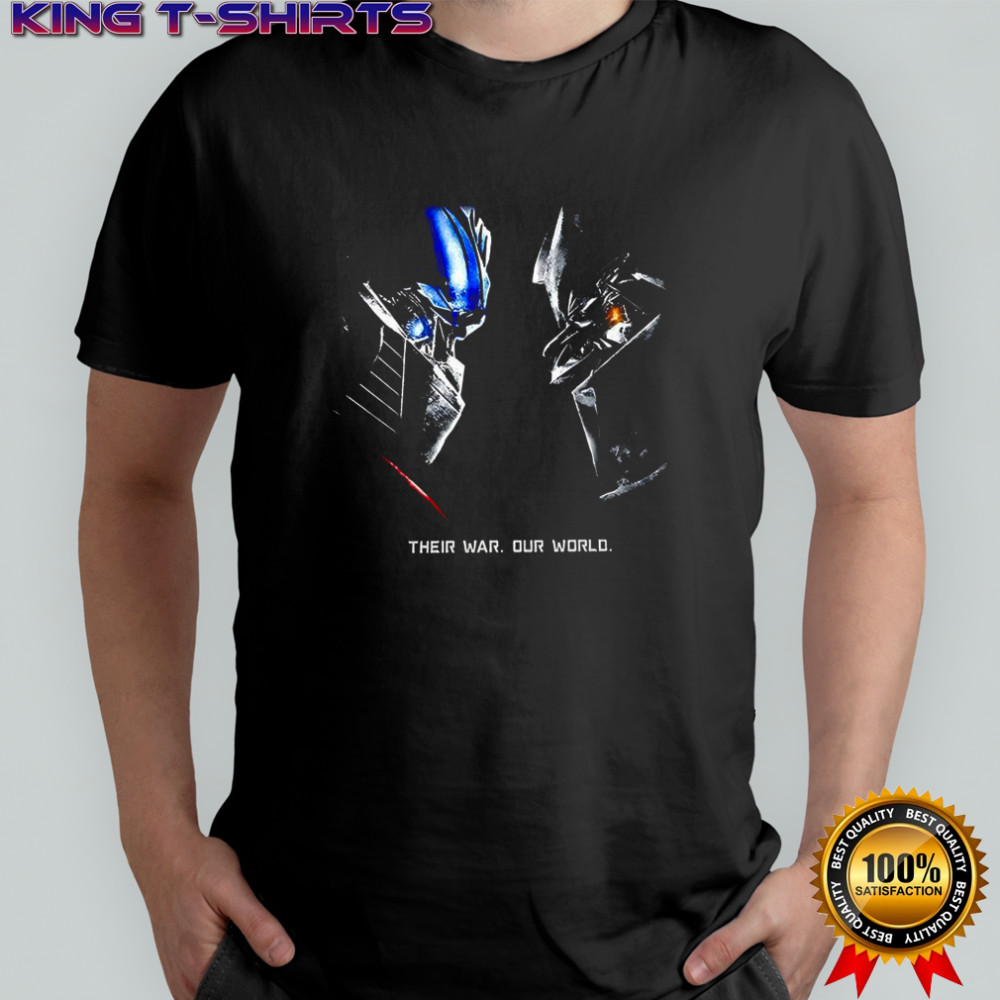 Optimus Prime vs Megatron Transformers Their war our world 00s retro shirt
