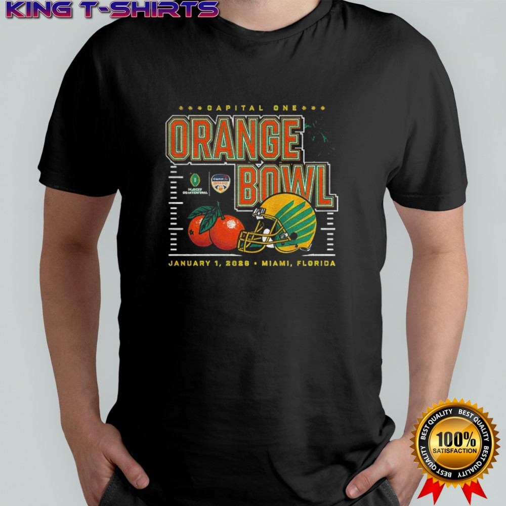 Oregon Ducks Football helmet Capital One Orange Bowl 2026 shirt