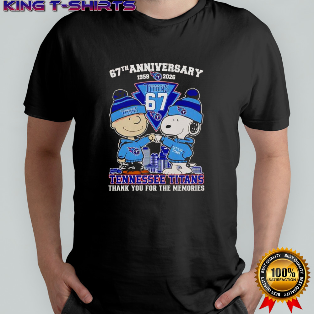 Peanuts 67th Anniversary 1959 2026 Tennessee Titans Thank You For The Memories T-Shirt