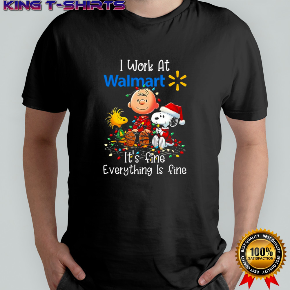 Peanuts characters Christmas lights i work at Lowe’s It’s fine Everything Is fine shirt