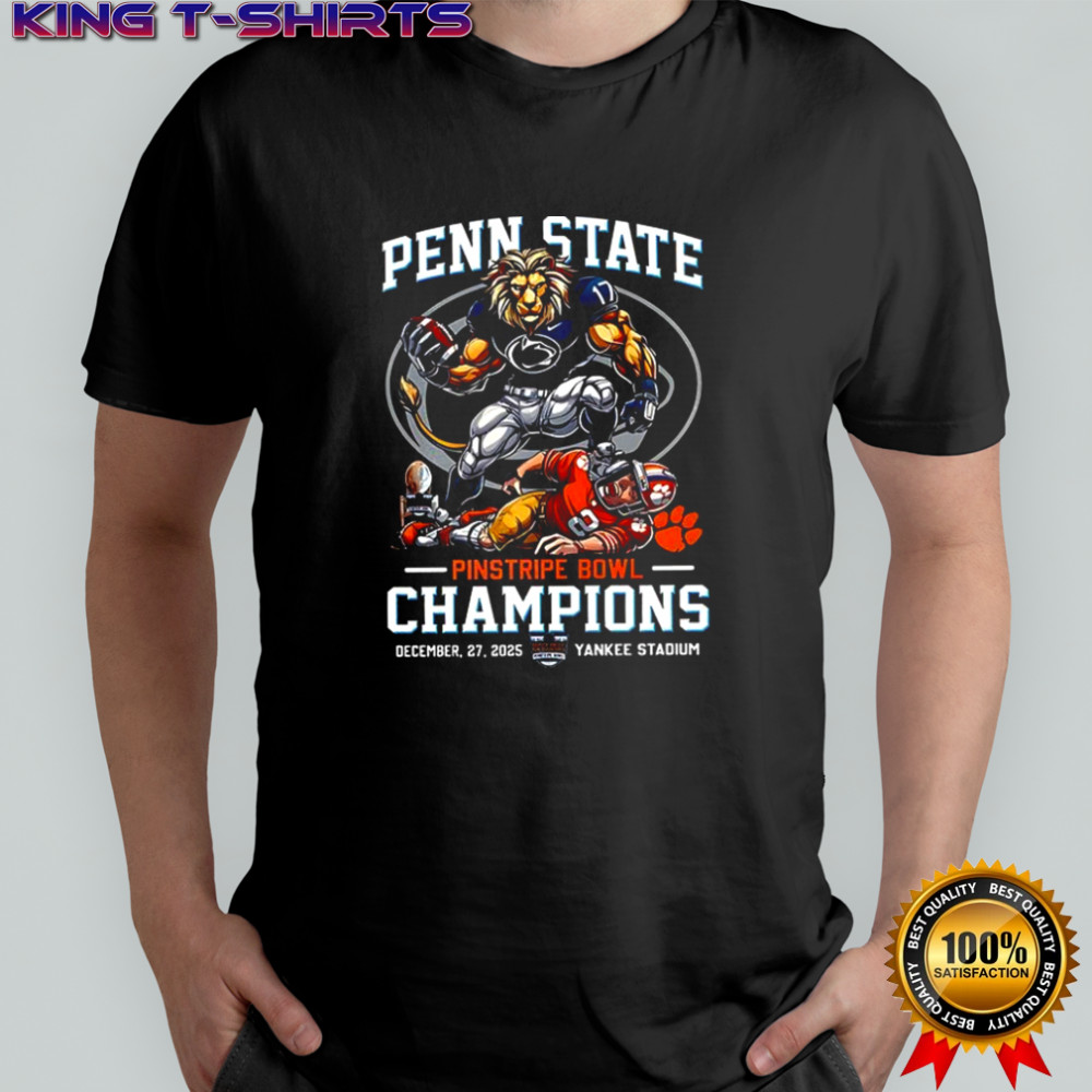Penn State Nittany Lions Pinstripe Bowl Champions mascot shirt