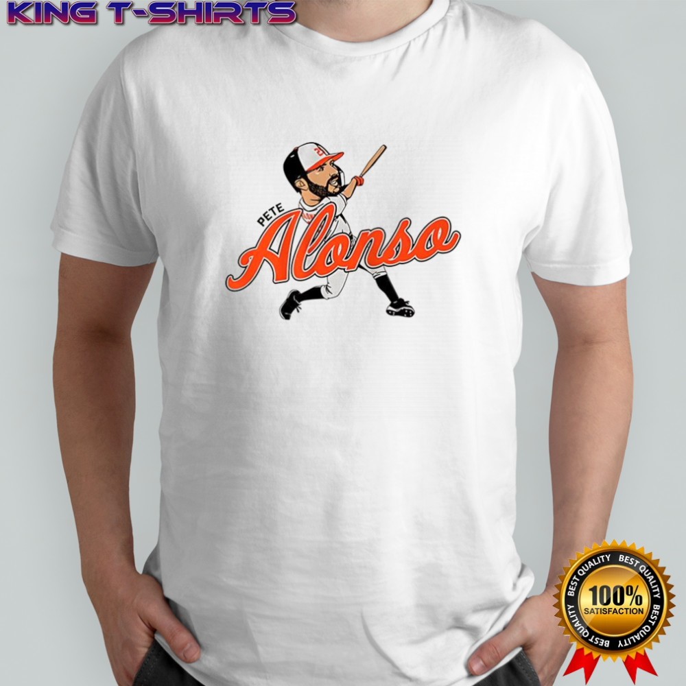 Pete Alonso Baltimore Orioles MLB slugger swing name caricature shirt